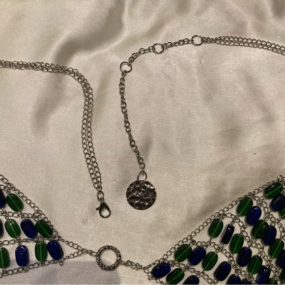 Exotic Goddess Chain Beaded Body Piece Bra Top NWT - Picture 9 of 15